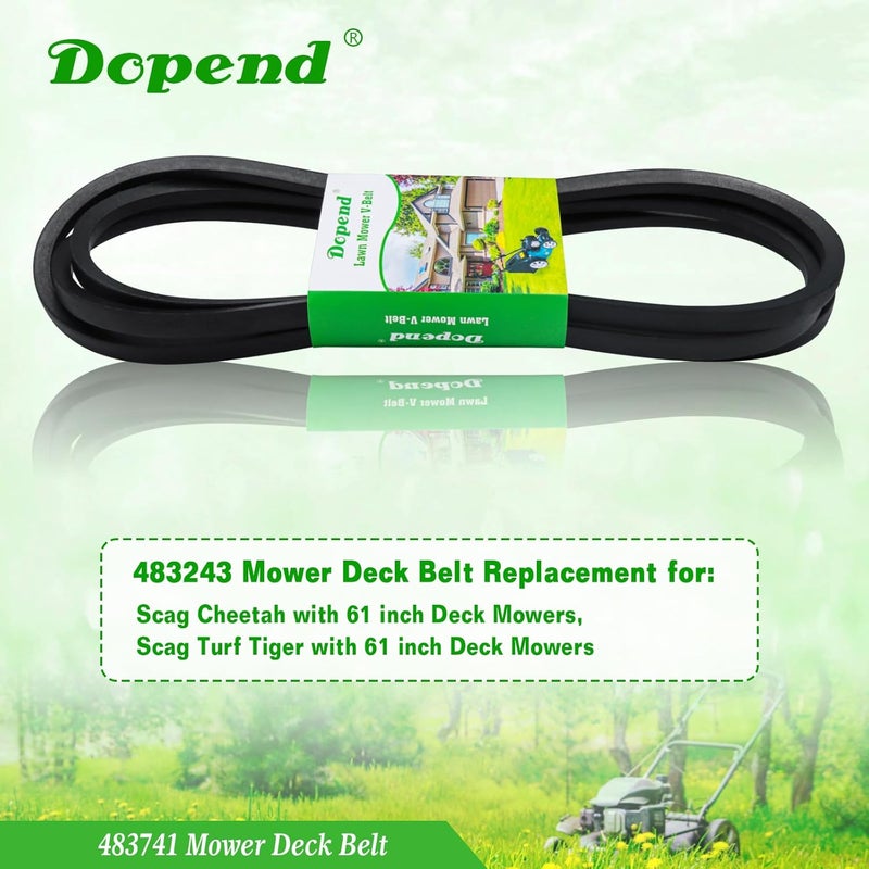 Dopend 483741 Mower Deck Belt 5/8'' x 137'' for Scag Cheetah SCZ61V, SCZ72V, Turf Tiger STT-28CAT-SS, STT61V, SMT-72V with 61 inch Deck, Replaces 483741 Scag Belt - Image 2